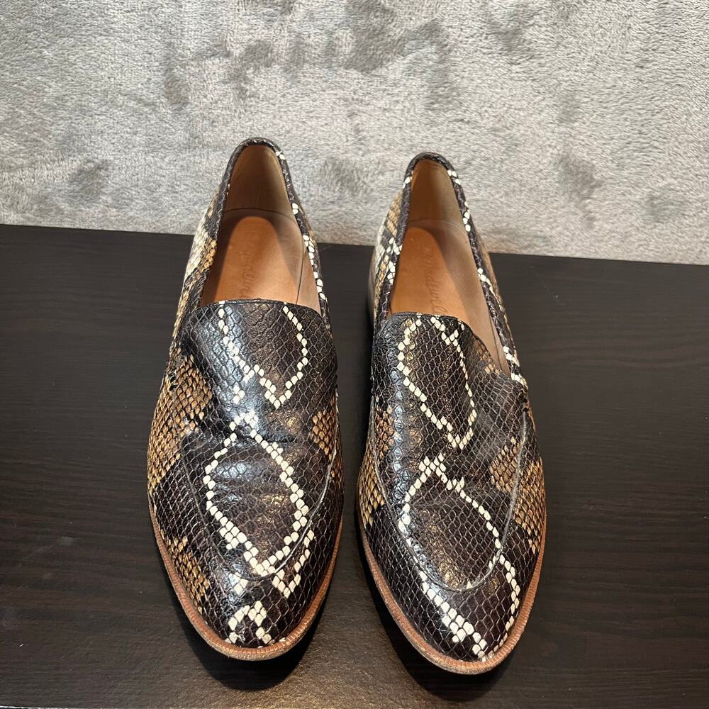 Madewell Snake-Print Loafers in Black, Brown & Cream